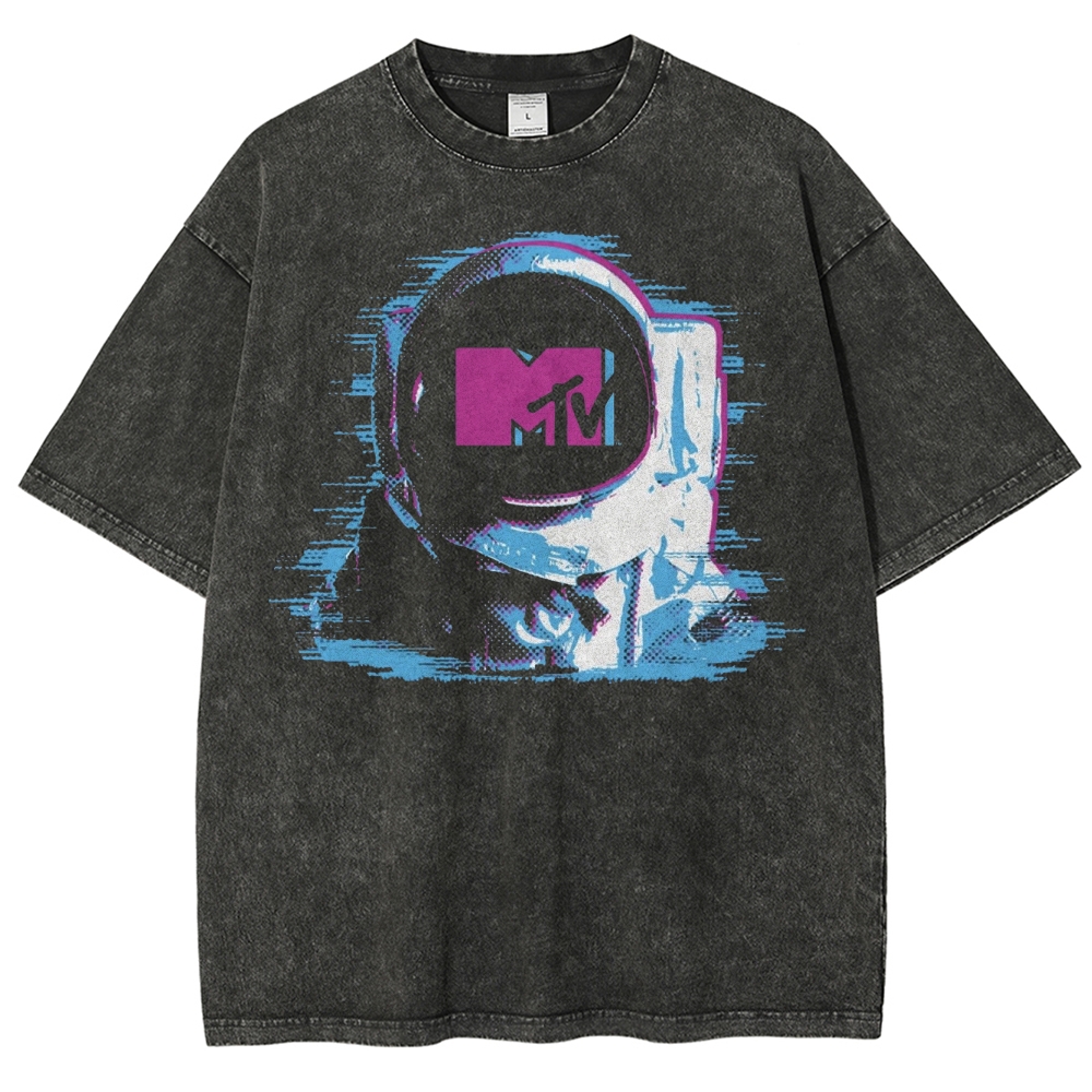 Glitch Astronaut MTV Logo Washed T-Shirt
