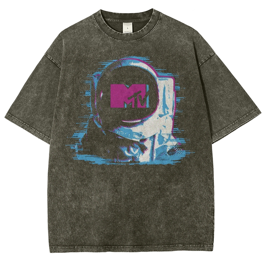 Glitch Astronaut MTV Logo Washed T-Shirt
