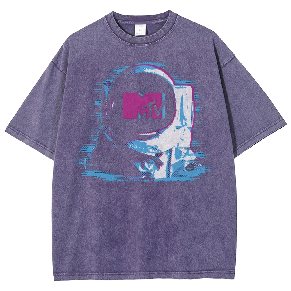 Glitch Astronaut MTV Logo Washed T-Shirt