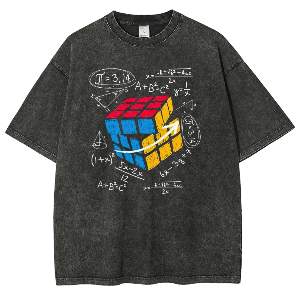 Math Formula Rubik's Cube Washed T-Shirt