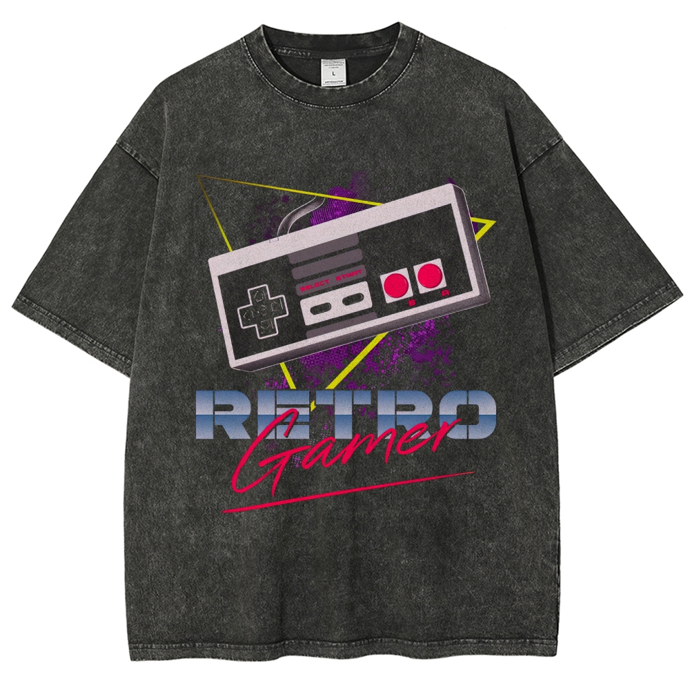 Retro Console Controller "Retro Gamer" Washed T-Shirt