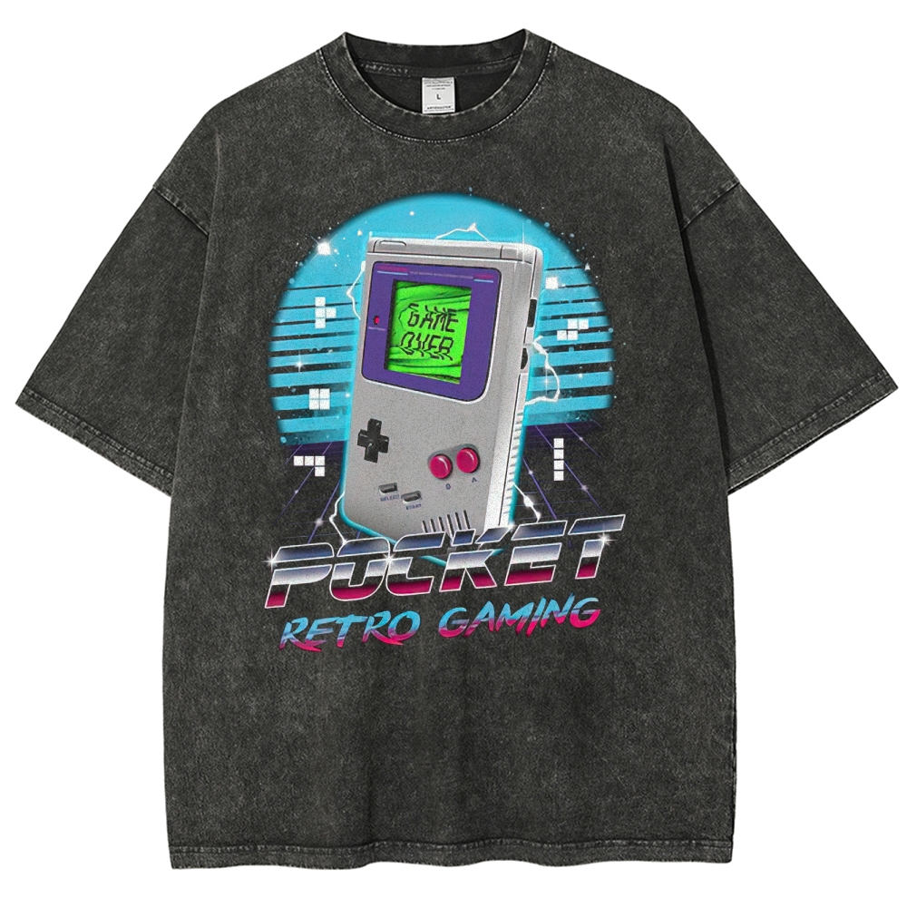 Pocket Handheld Console "Game Over" Washed T-Shirt
