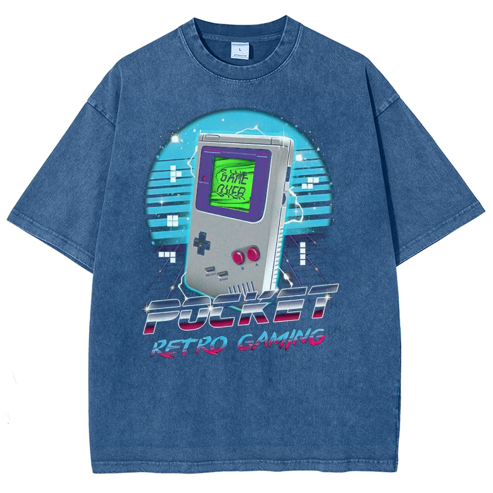 Pocket Handheld Console "Game Over" Washed T-Shirt