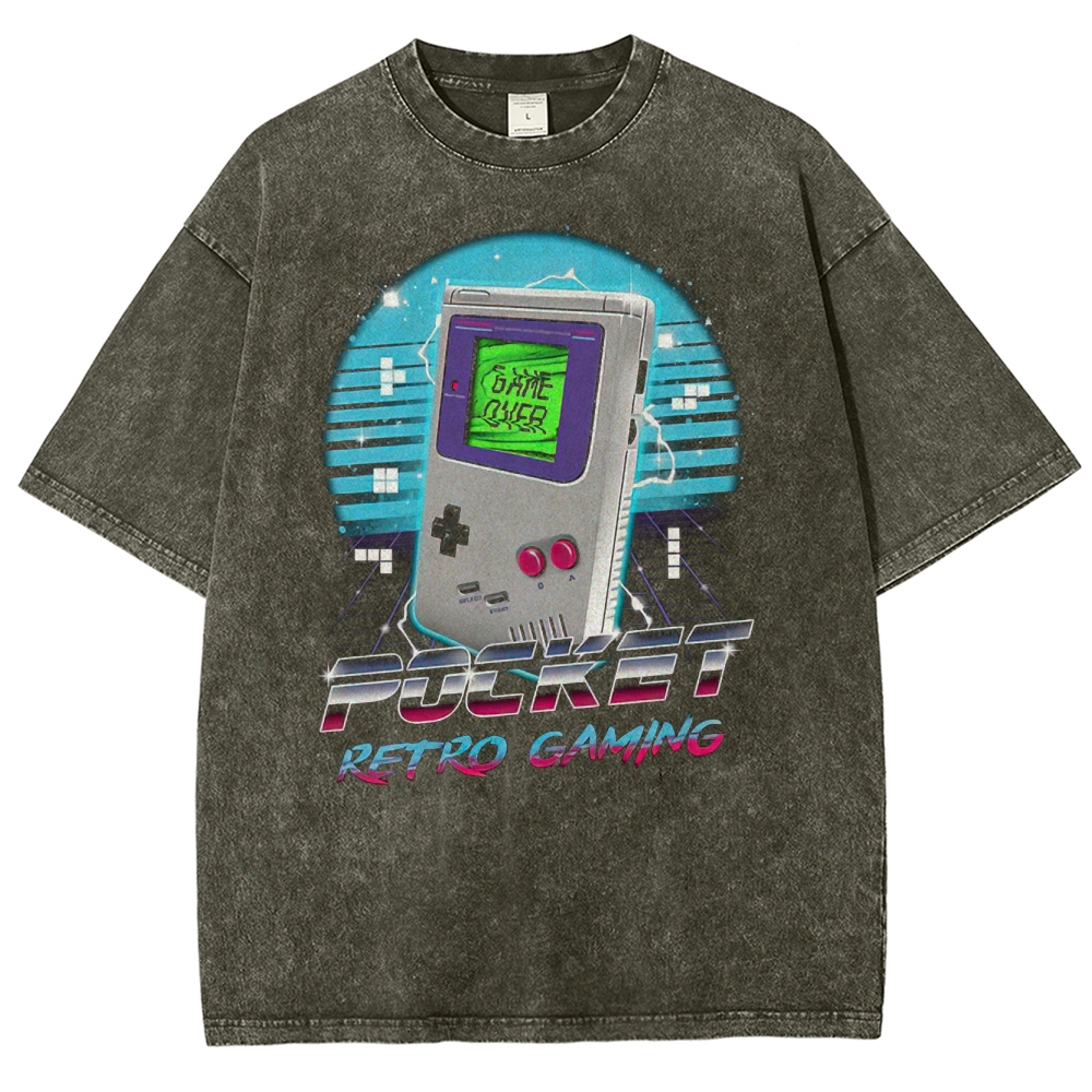 Pocket Handheld Console "Game Over" Washed T-Shirt
