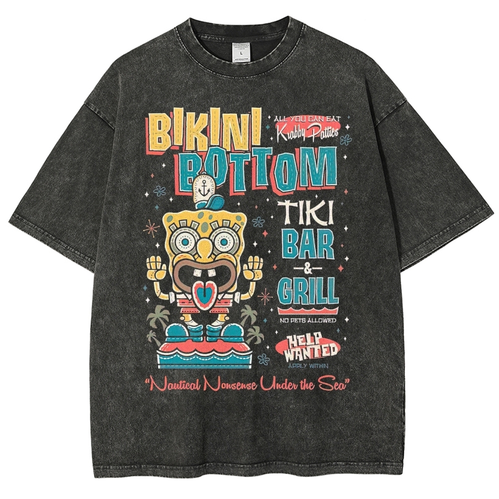 Bikini Bottom Tiki Bar Washed T-Shirt