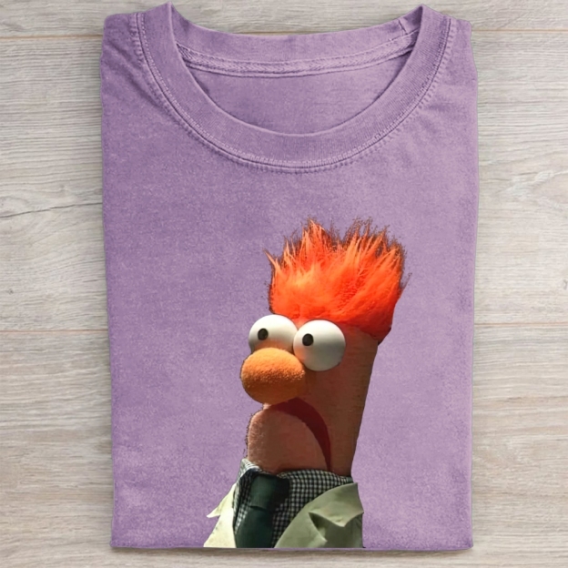 Confused Orange-Haired Scientist Muppet Vintage Washed Tee