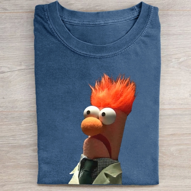 Confused Orange-Haired Scientist Muppet Vintage Washed Tee