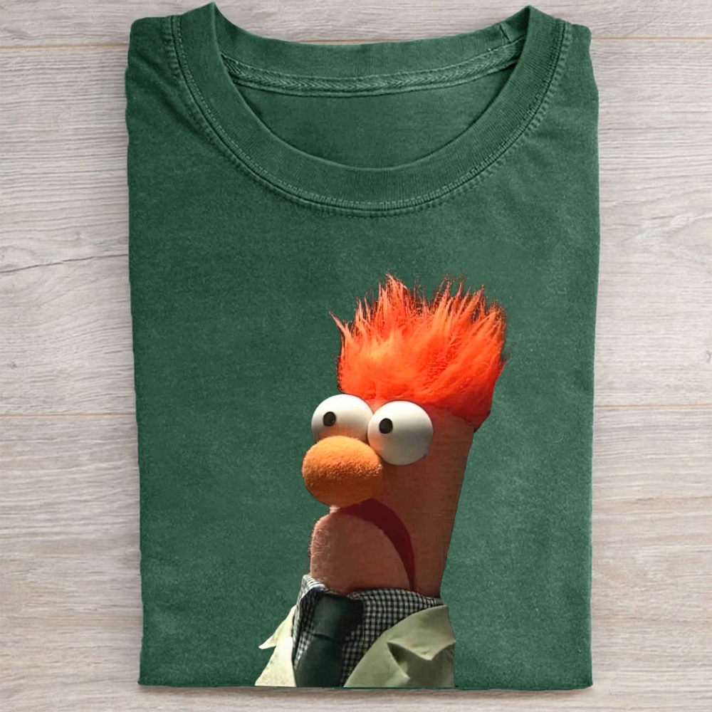 Confused Orange-Haired Scientist Muppet Vintage Washed Tee