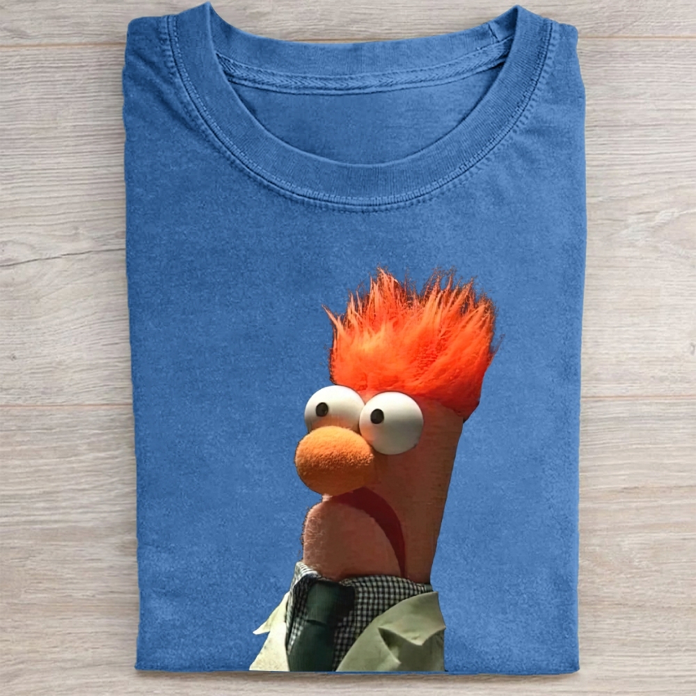 Confused Orange-Haired Scientist Muppet Vintage Washed Tee