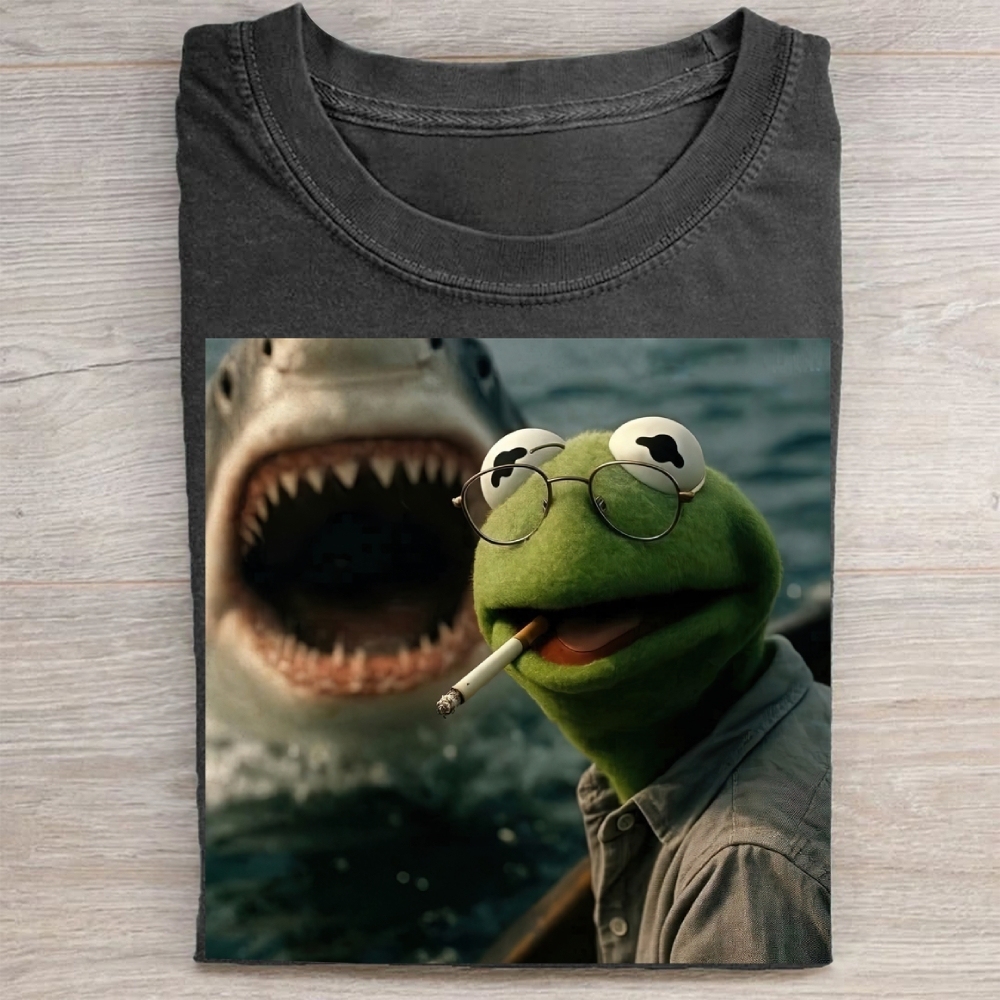 Shark Attack Parody  Washed Tee