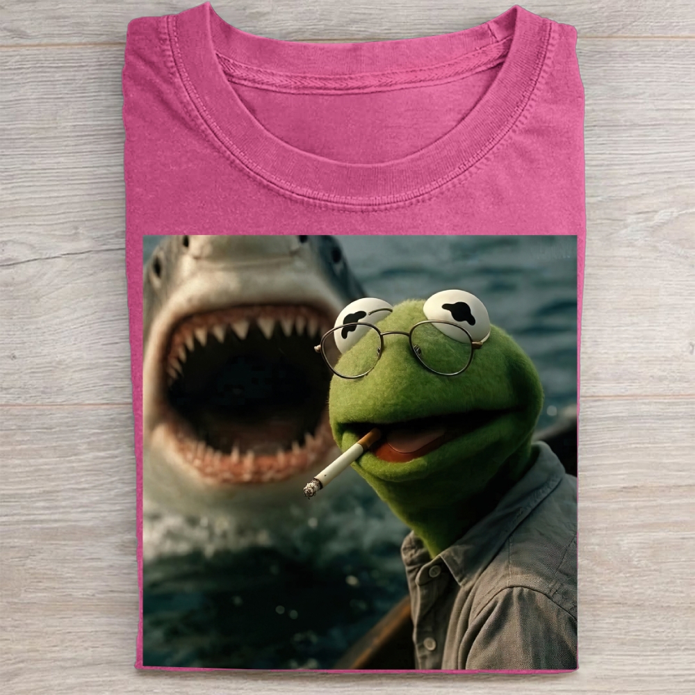 Shark Attack Parody  Washed Tee