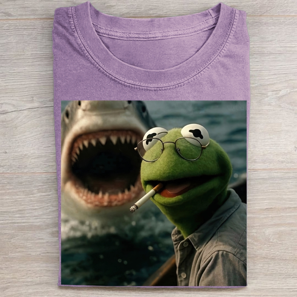 Shark Attack Parody  Washed Tee