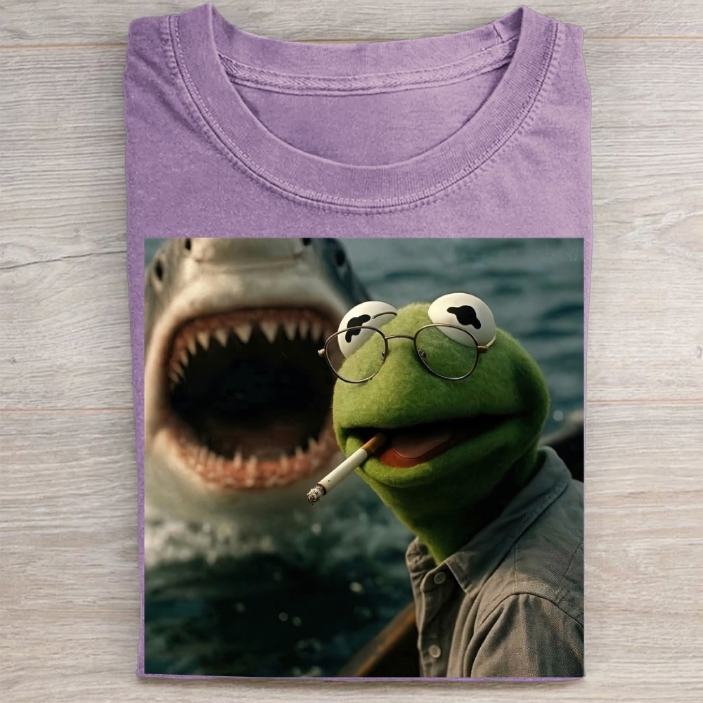 Shark Attack Parody  Washed Tee