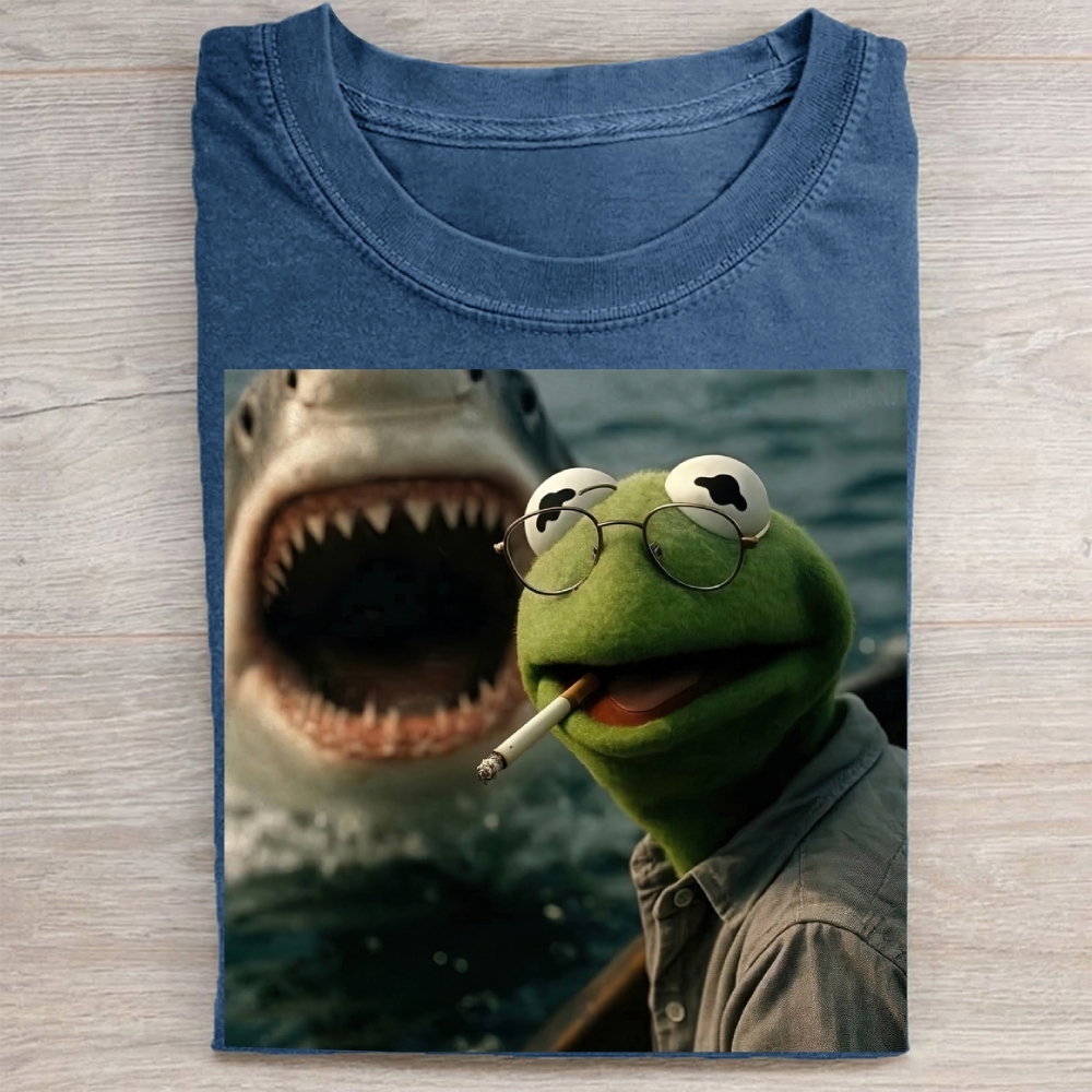 Shark Attack Parody  Washed Tee