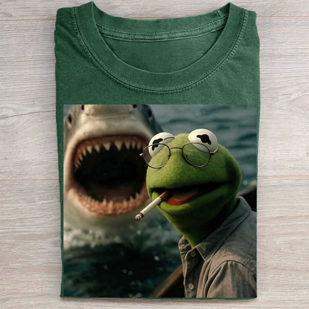 Shark Attack Parody  Washed Tee