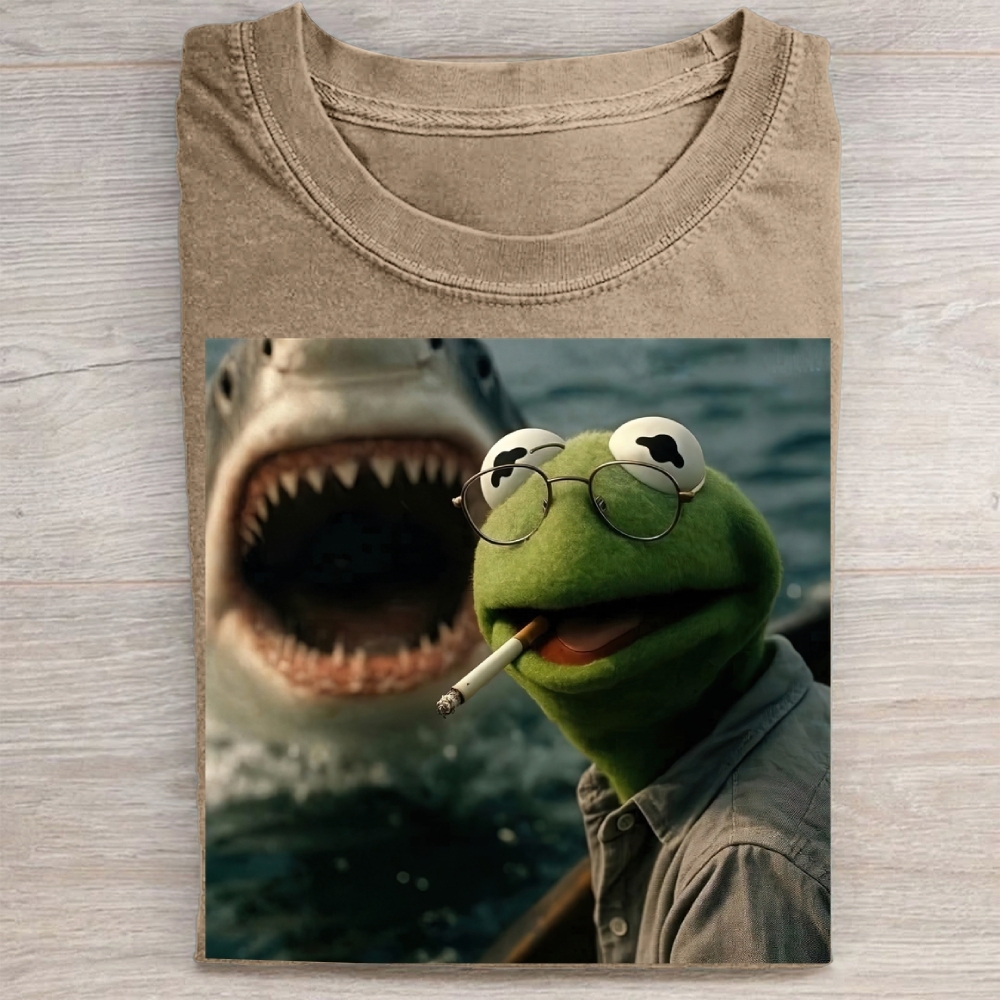 Shark Attack Parody  Washed Tee