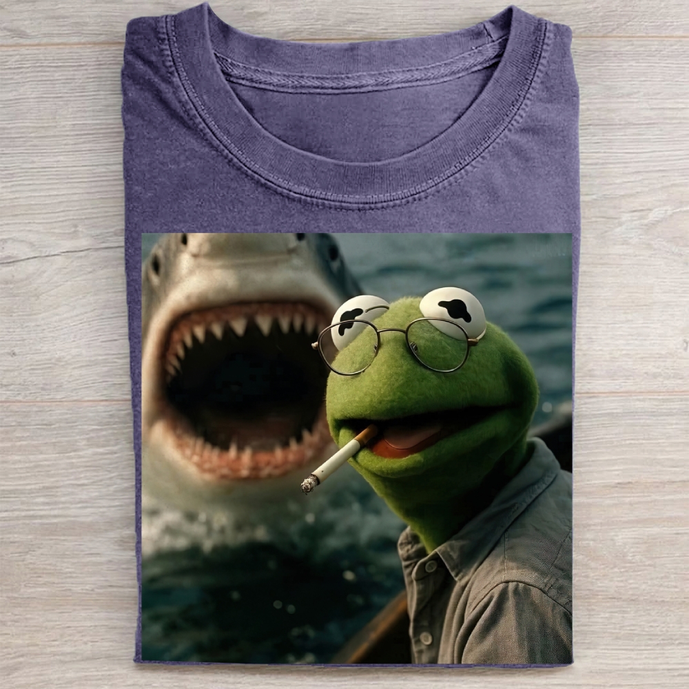 Shark Attack Parody  Washed Tee