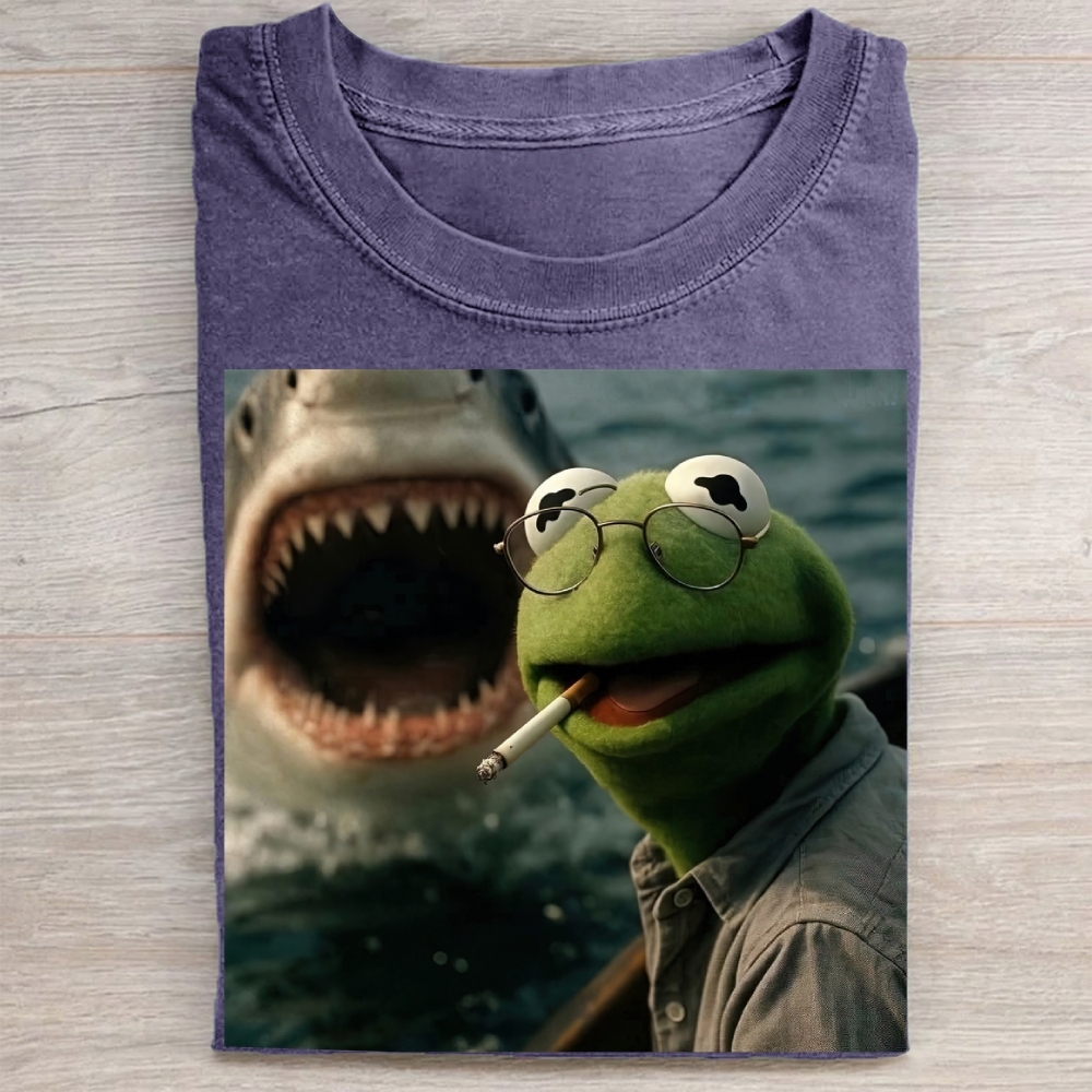 Shark Attack Parody  Washed Tee