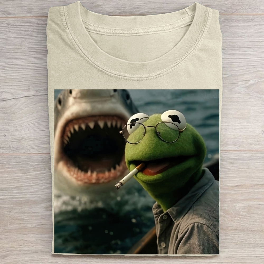 Shark Attack Parody  Washed Tee
