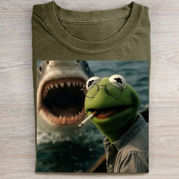 Shark Attack Parody  Washed Tee