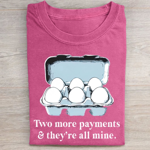 Funny Egg Carton Graphic Washed Tee 