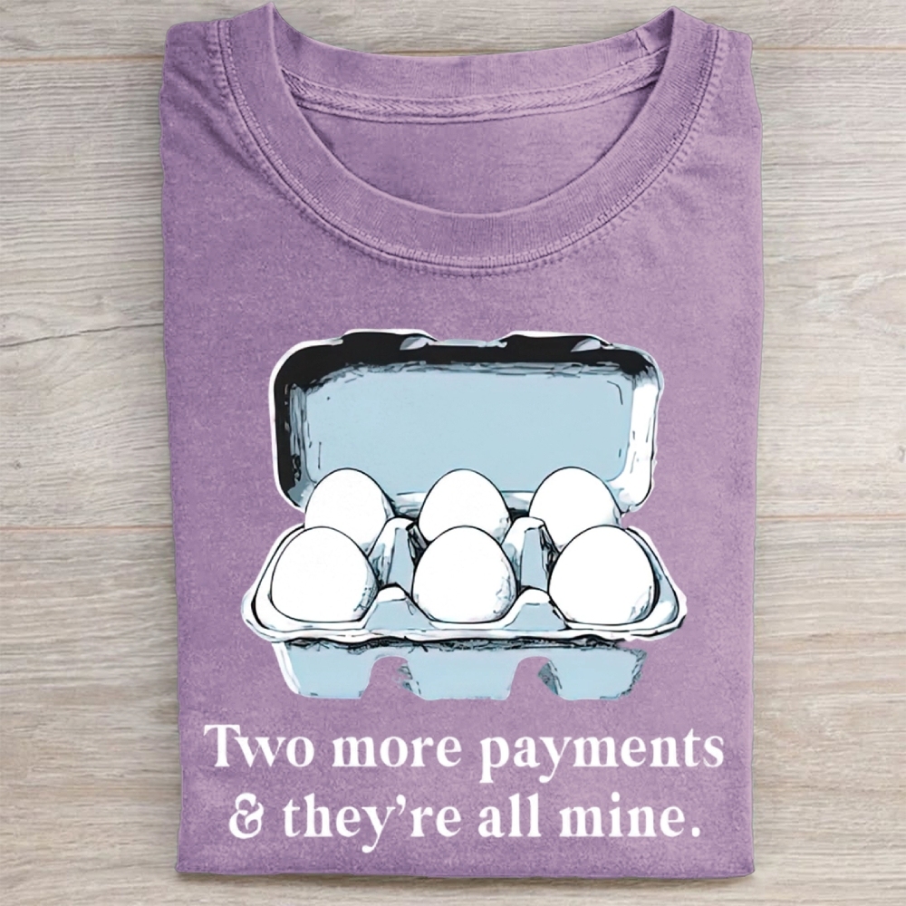 Funny Egg Carton Graphic Washed Tee 