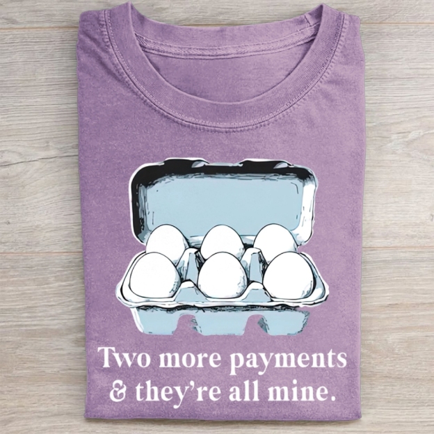 Funny Egg Carton Graphic Washed Tee 