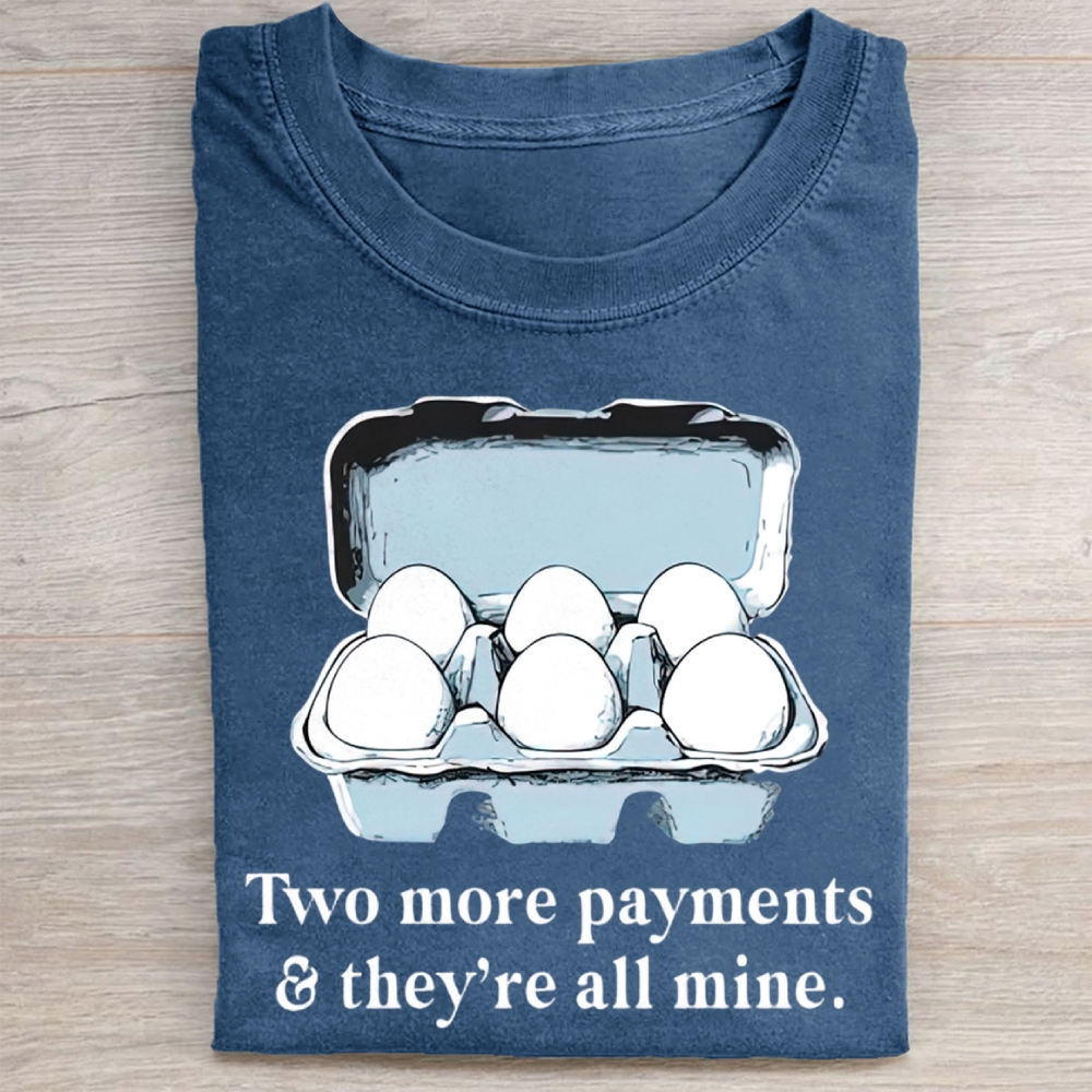Funny Egg Carton Graphic Washed Tee 