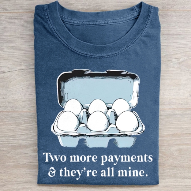 Funny Egg Carton Graphic Washed Tee 