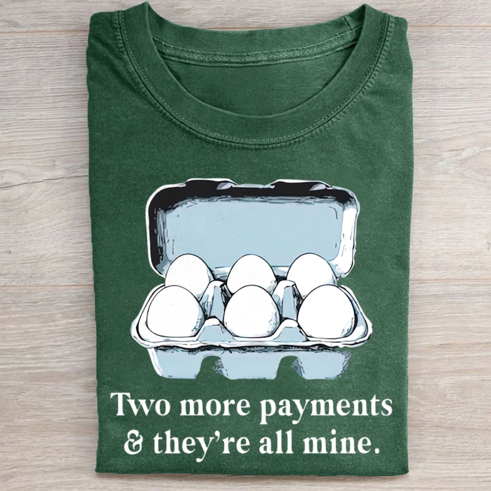 Funny Egg Carton Graphic Washed Tee 