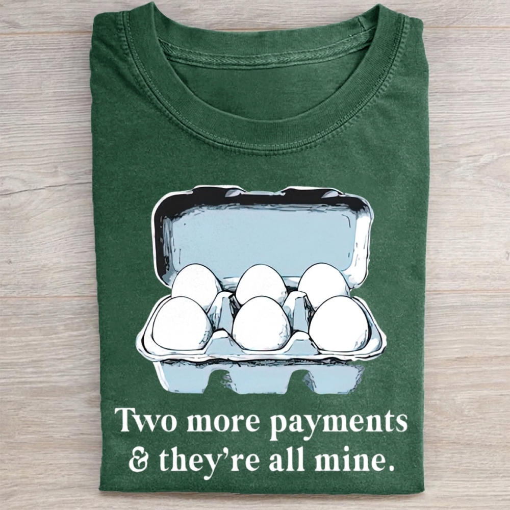 Funny Egg Carton Graphic Washed Tee 
