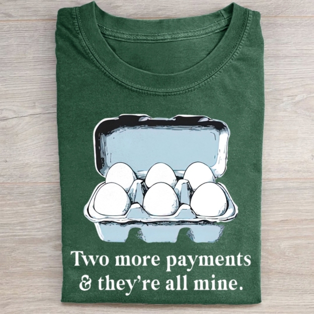 Funny Egg Carton Graphic Washed Tee 