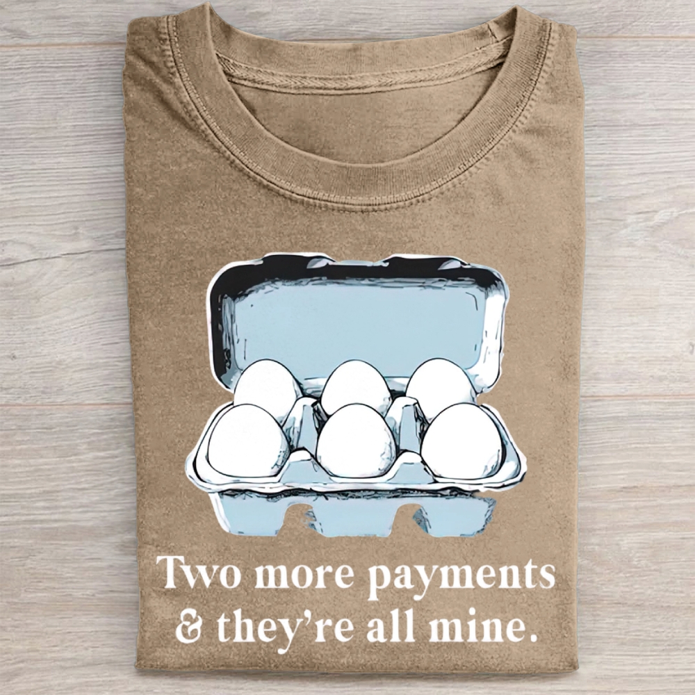 Funny Egg Carton Graphic Washed Tee 