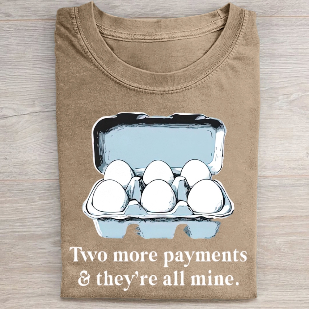 Funny Egg Carton Graphic Washed Tee 