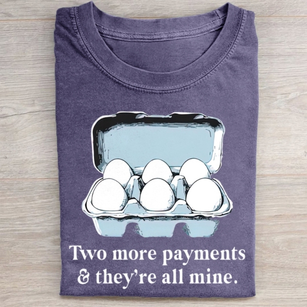 Funny Egg Carton Graphic Washed Tee 