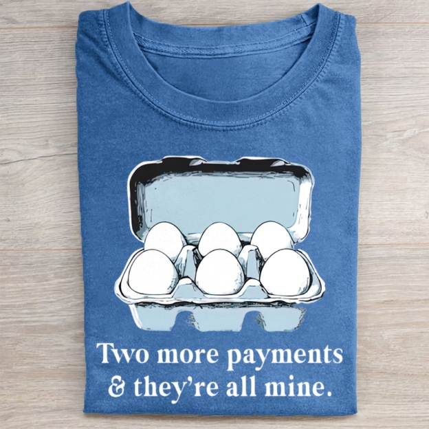 Funny Egg Carton Graphic Washed Tee 