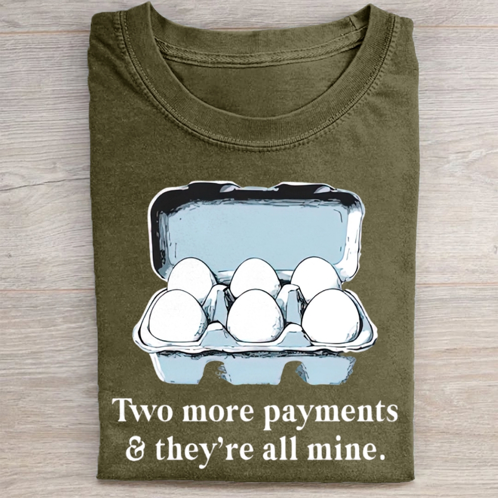 Funny Egg Carton Graphic Washed Tee 