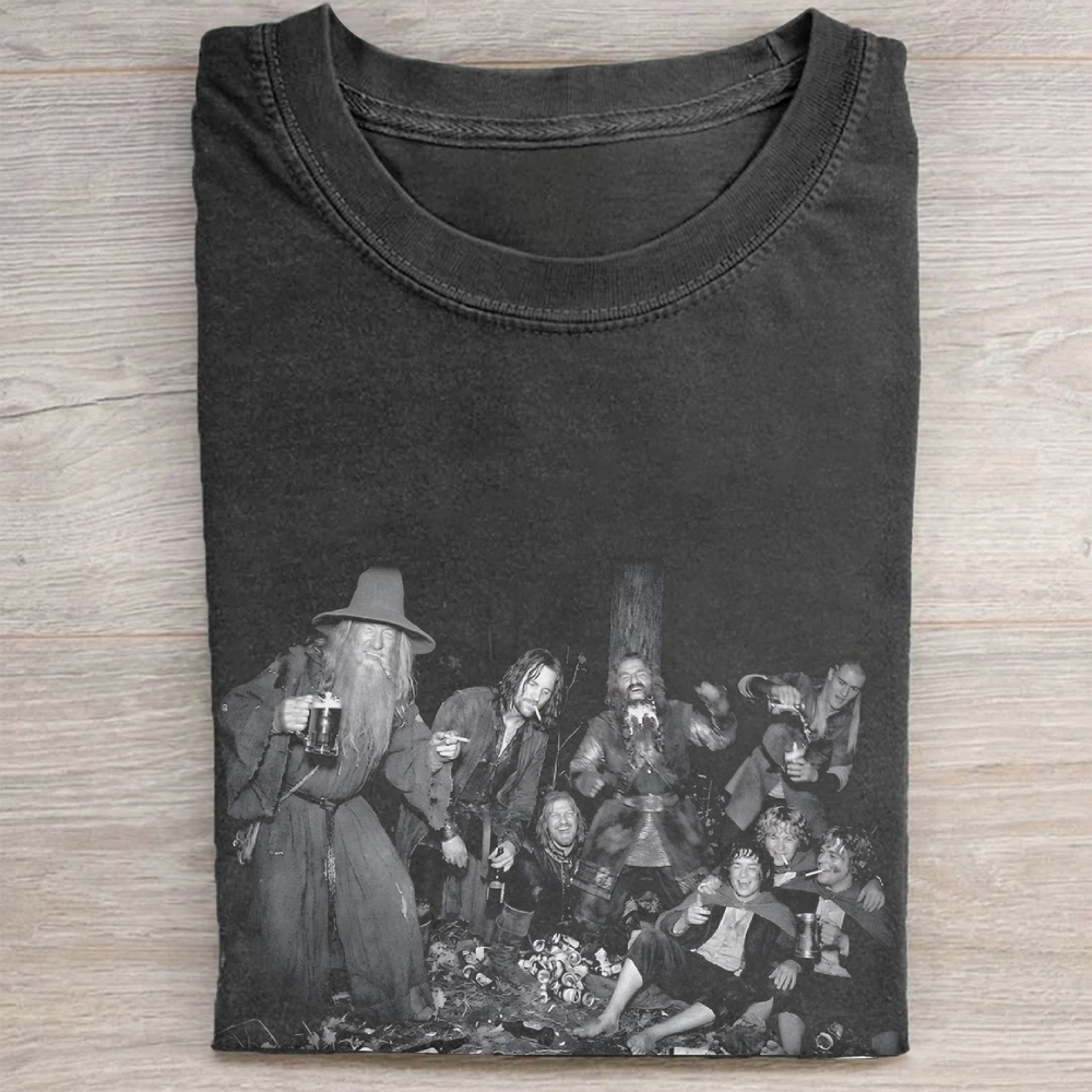 Medieval Fellowship Party Photo Vintage Washed Tee