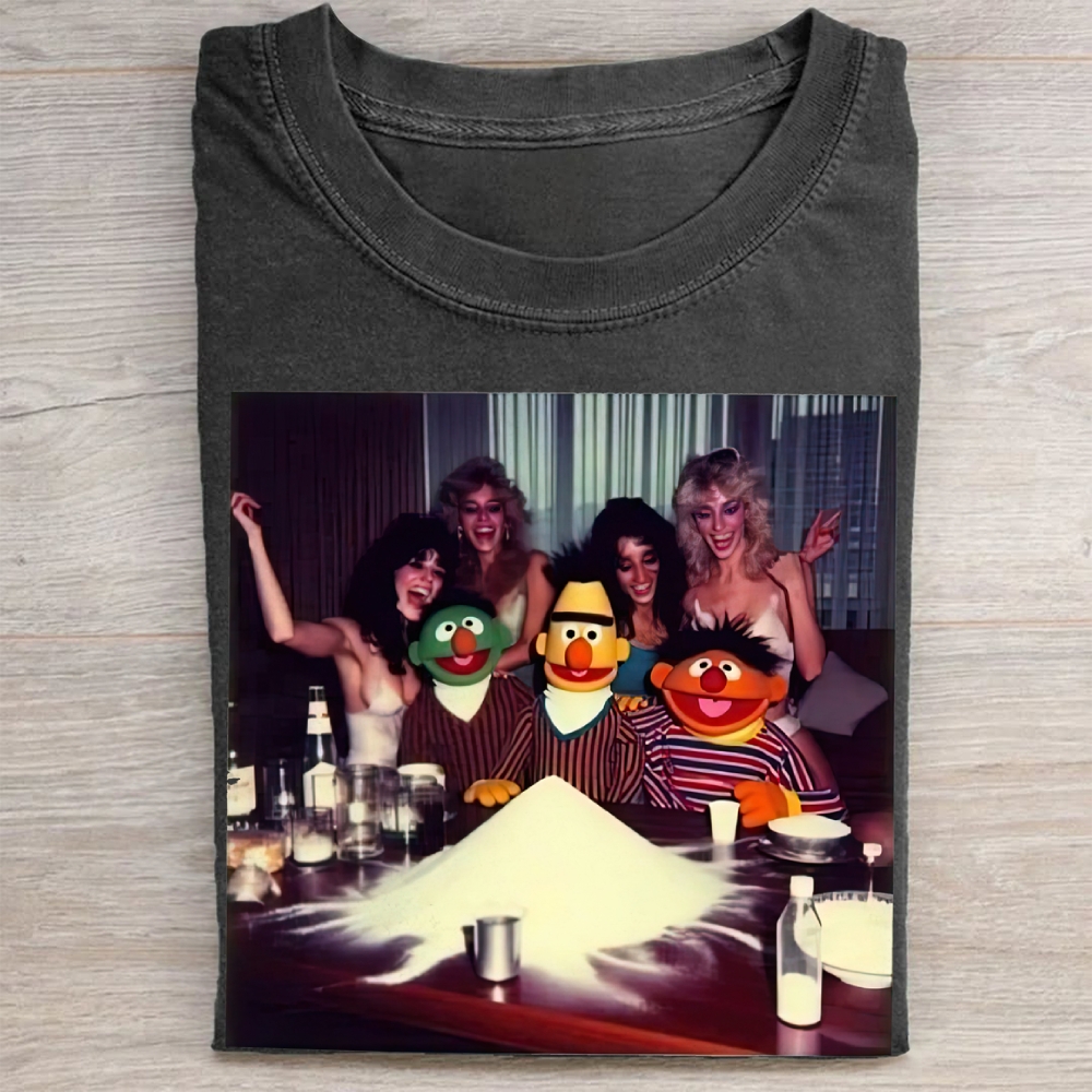 Muppet Puppets Group Party Vintage Washed Tee 