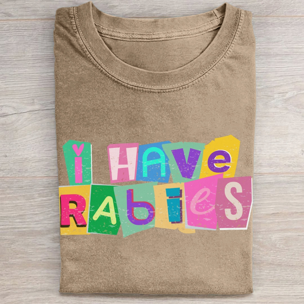 Ransom-Style Collage Letter Graphic Washed Tee 