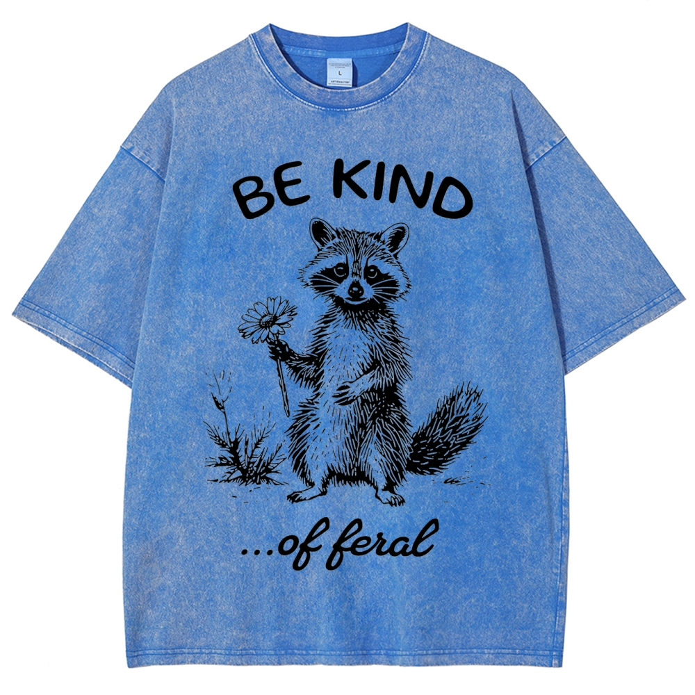 "Be Kind...of Feral" Raccoon Washed T-Shirt