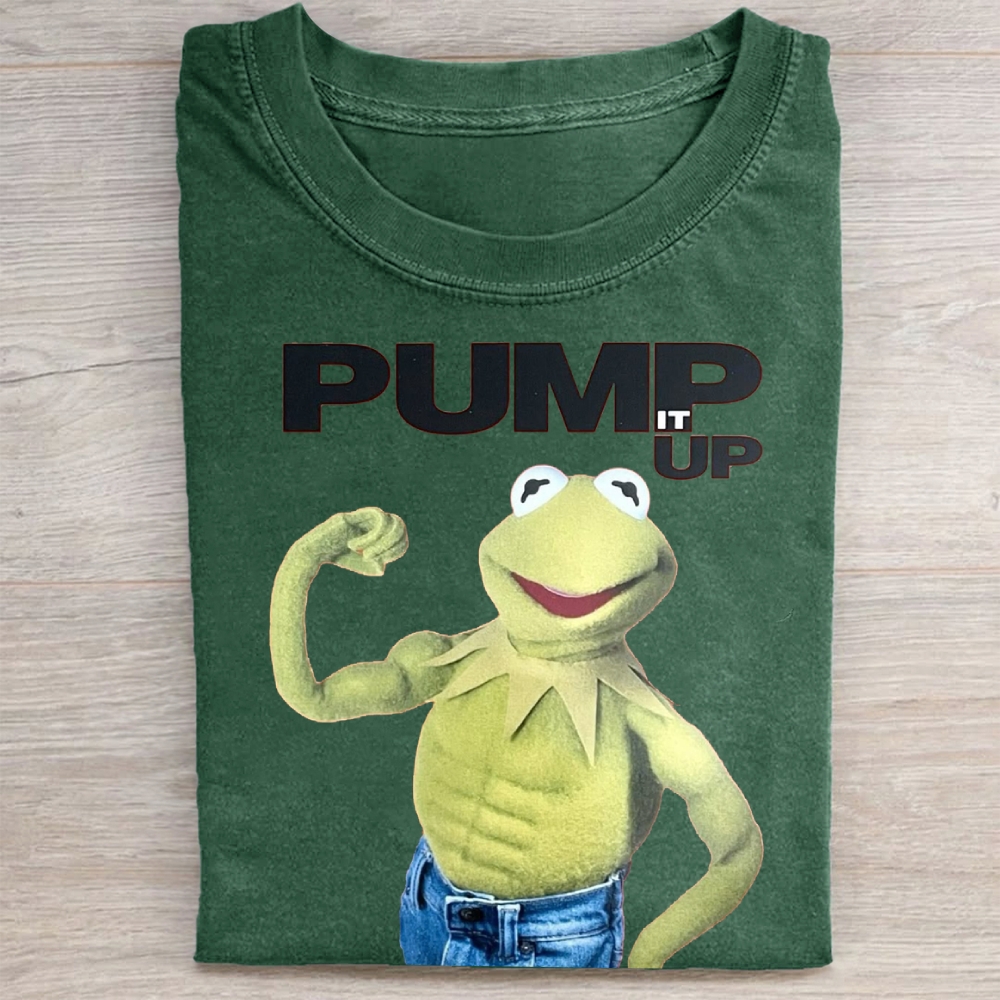 "Pump It Up" Buff Frog Muppet Vintage Washed Tee