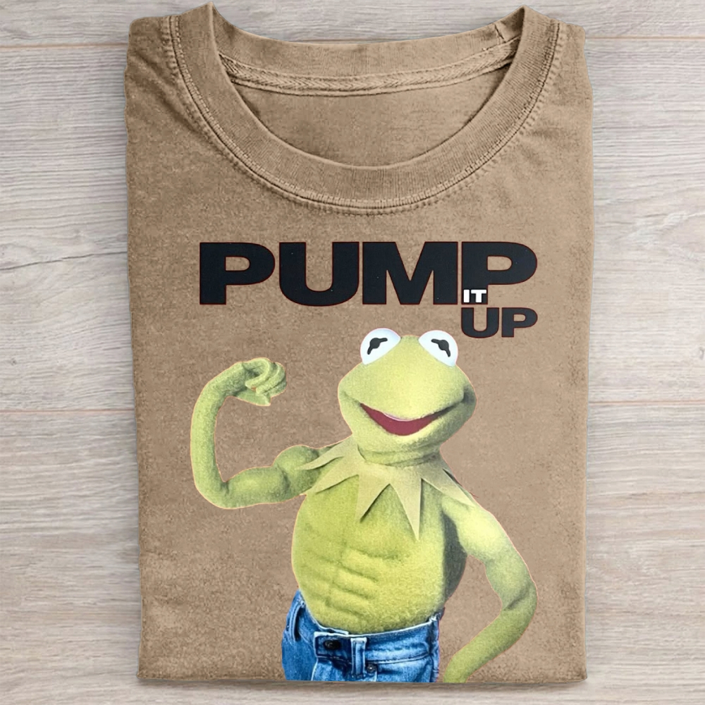 "Pump It Up" Buff Frog Muppet Vintage Washed Tee