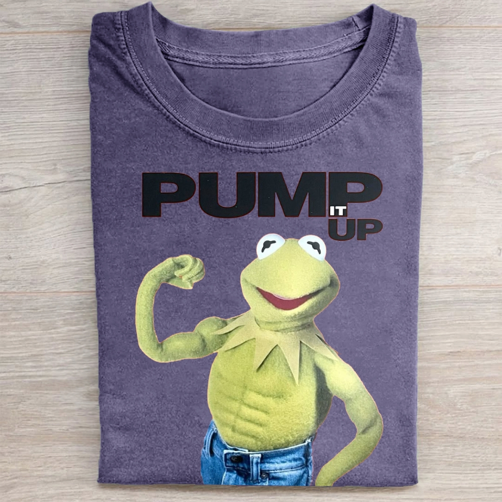 "Pump It Up" Buff Frog Muppet Vintage Washed Tee