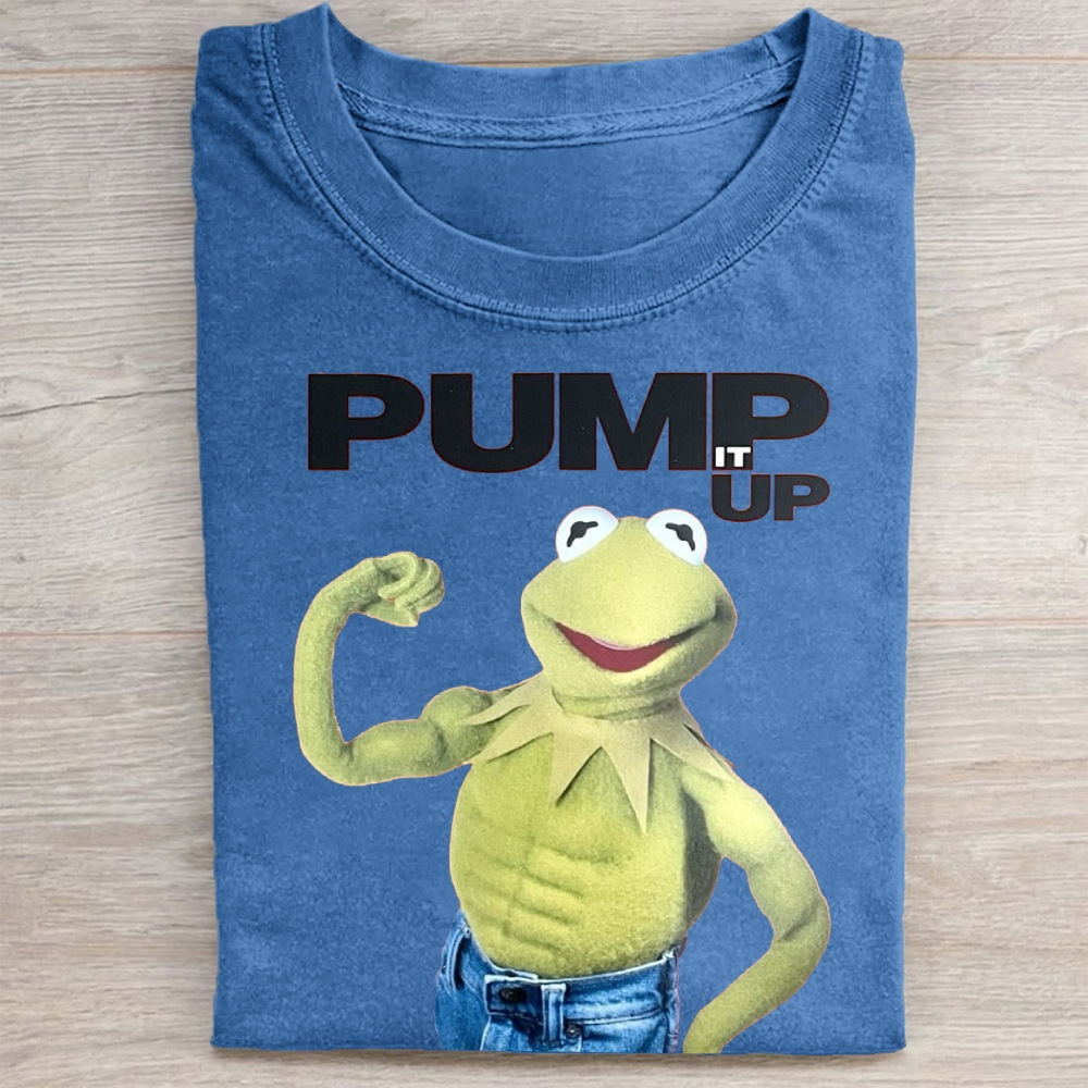 "Pump It Up" Buff Frog Muppet Vintage Washed Tee