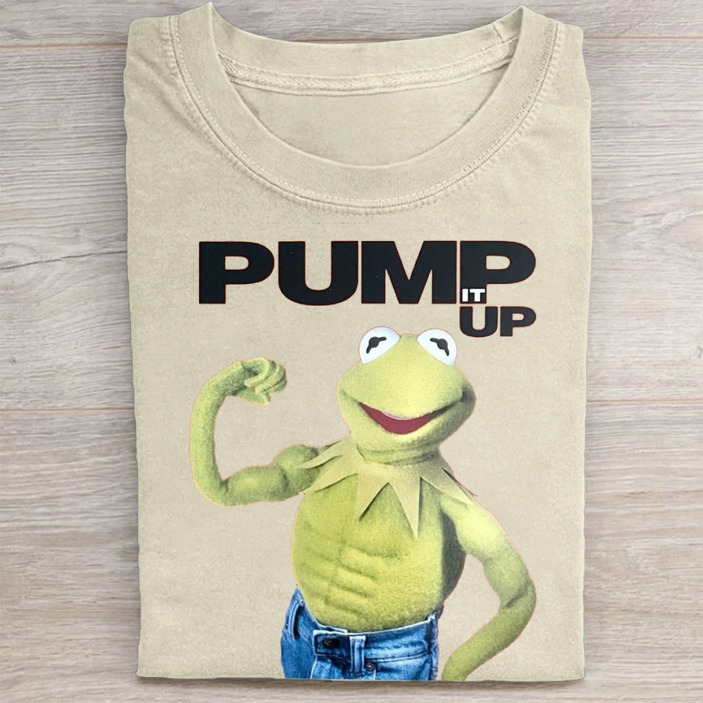 "Pump It Up" Buff Frog Muppet Vintage Washed Tee