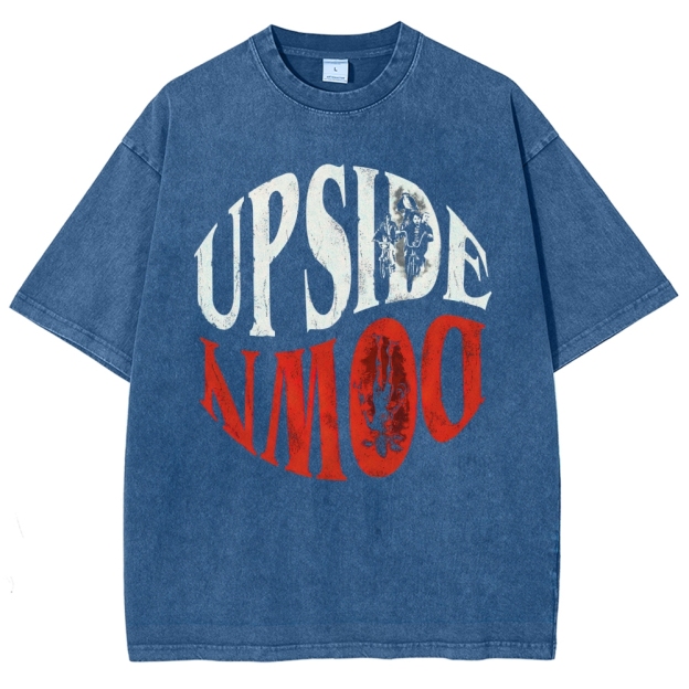 "Upside Down" Retro Horror  Washed T-Shirt