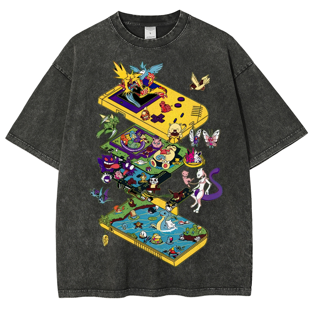 Handheld Console Monster World Washed T-Shirt