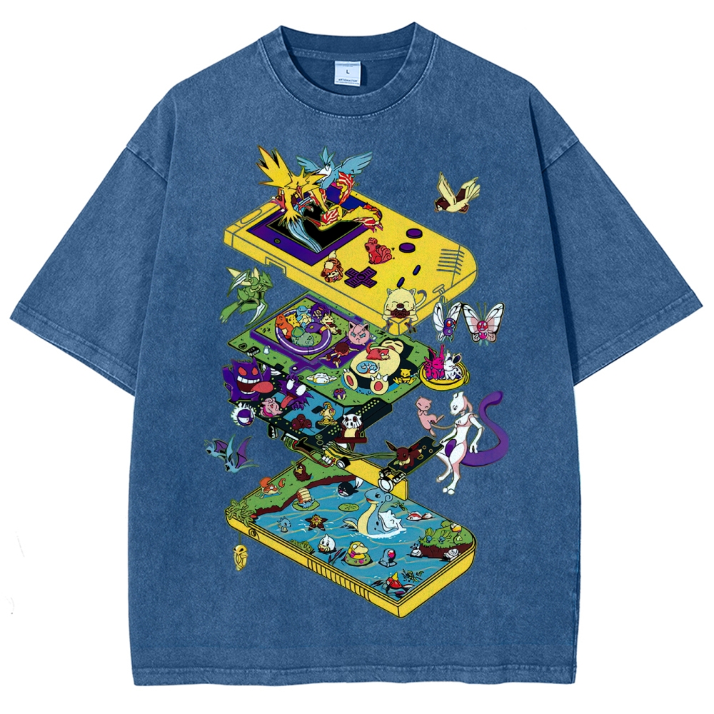 Handheld Console Monster World Washed T-Shirt