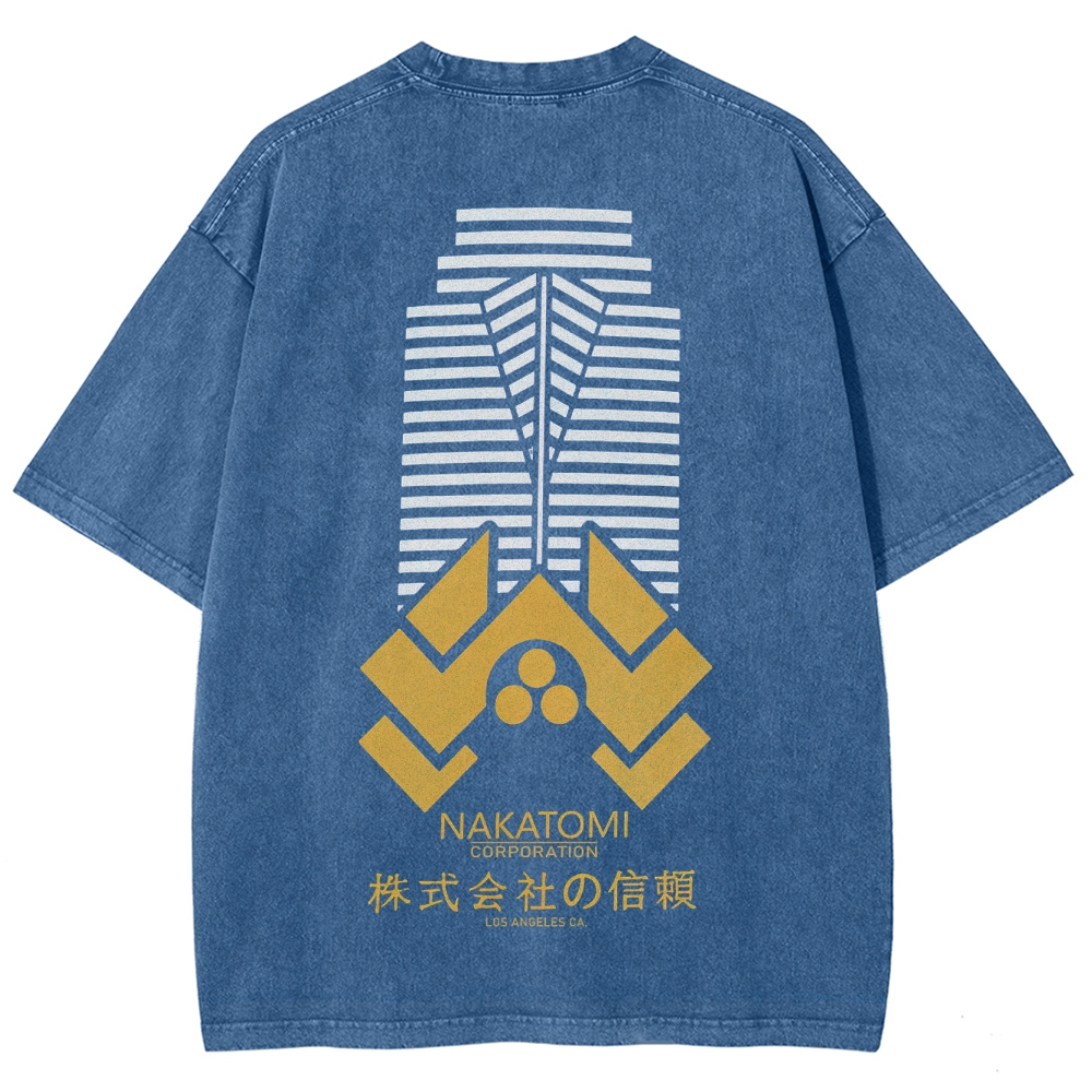 Retro 80s Action Die Movie Graphic  Washed T-Shirt 